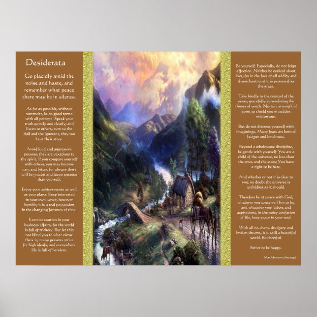 Desiderata Mountain View Posters (Front)