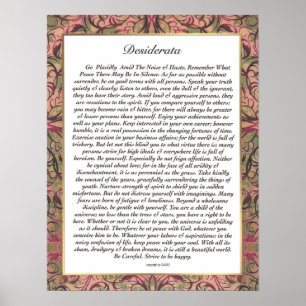 DESIDERATA Multicolor Trim Poster