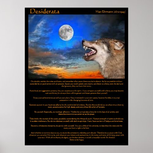 Desiderata Night Howl Posters