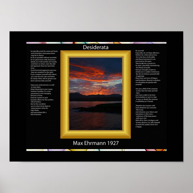 DESIDERATA Ocean SunRising Posters (Front)