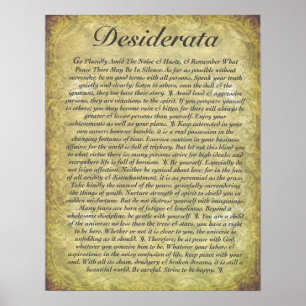 DESIDERATA on Antique Paper Poster