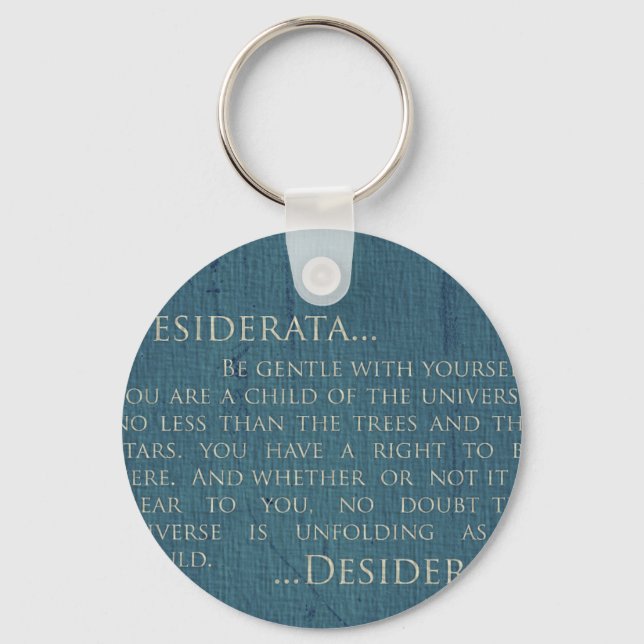 Desiderata On Canvas Keychain (Front)