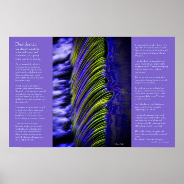 Desiderata on Flowing Water Weir Abstract Poster (Front)