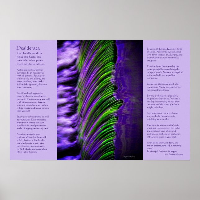 Desiderata on Flowing Water Weir Abstract Poster (Front)