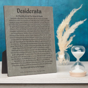 Desiderata on Gray Marble Plaque