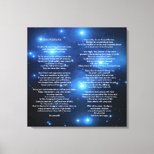 Desiderata on Pleiades Galaxy Canvas Print