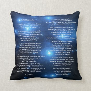Desiderata On Pleiades Galaxy Throw Pillow by Motivators at Zazzle