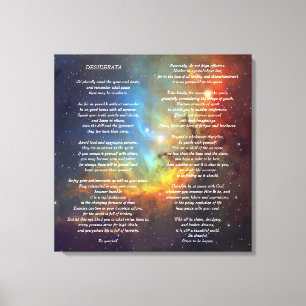 Desiderata on Tulip Galaxy Canvas Print