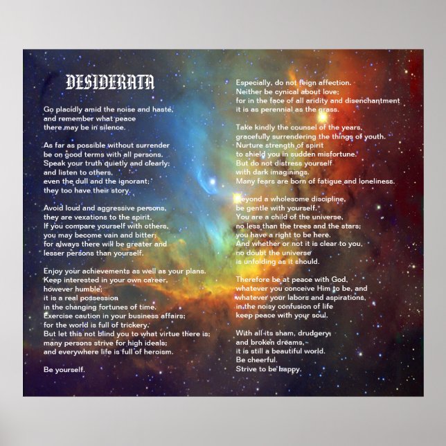 Desiderata on Tulip Galaxy Poster (Front)