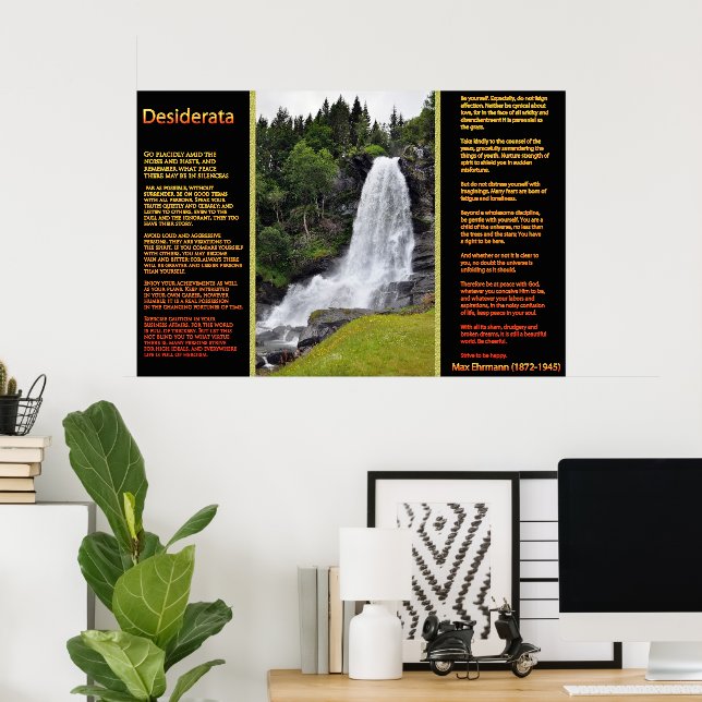 DESIDERATA Orange Waterfalls Posters 13 (Home Office)