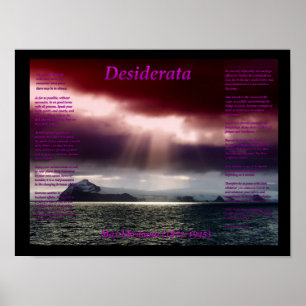 Desiderata Over Antarctic Waters Poster
