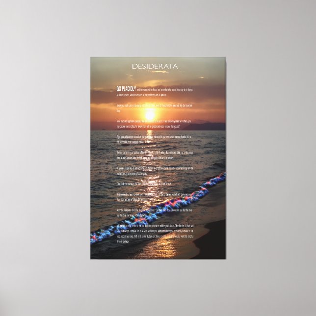 DESIDERATA Pacific Sunset Canvas Print (Front)