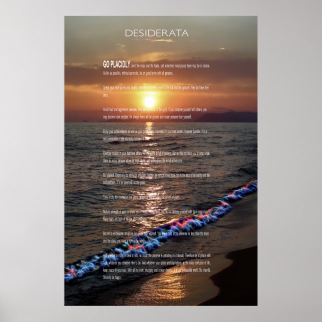 DESIDERATA Pacific Sunset Poster (Front)