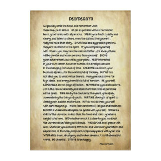 Desiderata Poem 8x12 Premium Canvas Acrylic Print