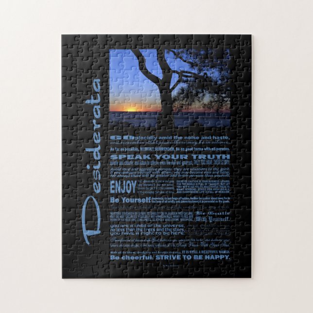 Desiderata Poem Beautiful Sunset Tree #1 Jigsaw Puzzle (Vertical)