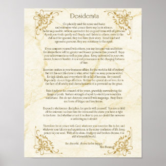 Desiderata Poem by Max Ehrmann Poster