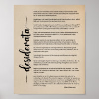 Desiderata Poem by Max Ehrmann Vintage Poster