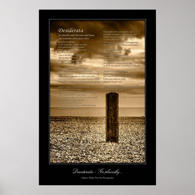 Desiderata Poem coastal scene gallery-style Poster (Front)