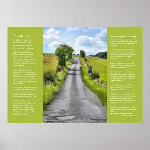 Desiderata Poem _ Country Lane Poster