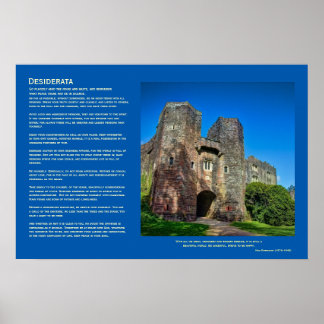 Desiderata Poem - English Castle Entrance Poster