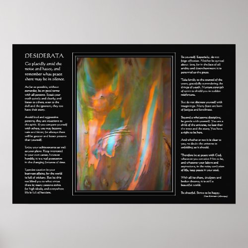 Desiderata poem _ Eucalyptus Tree Bark Poster