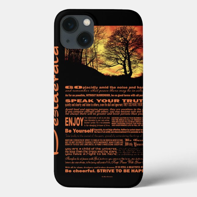 Desiderata Poem Evening Sunset Tree Case-Mate iPhone Case (Back)