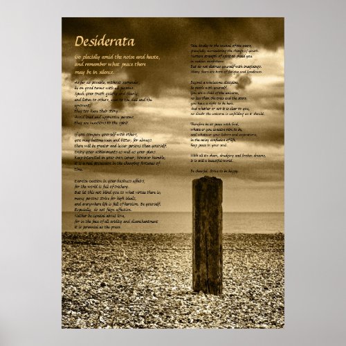 Desiderata Poem _ Fine Art I Have Time Poster