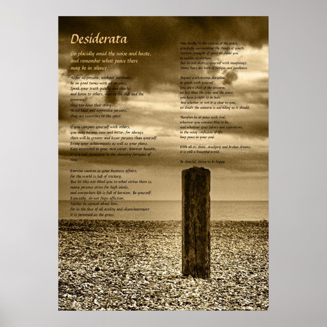 Desiderata Poem - Fine Art, I Have Time Poster (Front)
