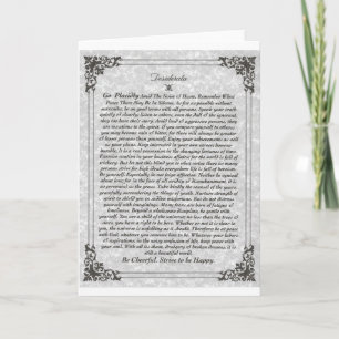 DESIDERATA Poem Holiday Card