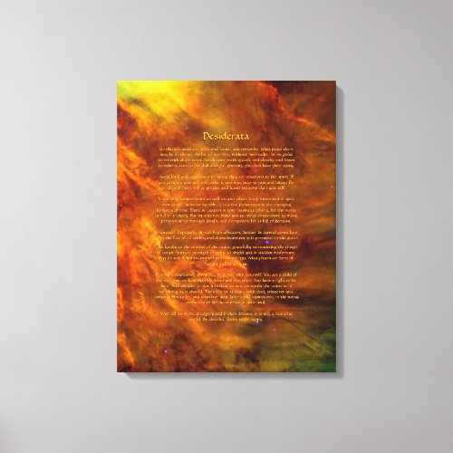 Desiderata Poem _ Lagoon Nebula in Sagittarius Canvas Print