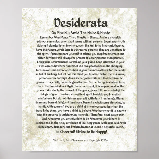 desiderata-poem-max-ehrmann-medieval-calligraphy-poster-zazzle for Free Printable Desiderata Poem Pdf DESIDERATA Poem Max Ehrmann-Medieval Calligraphy Poster | Zazzle for Free Printable Desiderata Poem Pdf