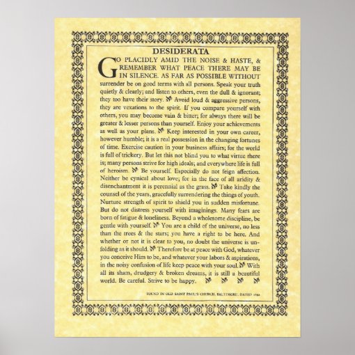 Desderata Prnt Max Ehrmann Poem Desderata Poster - Etsy