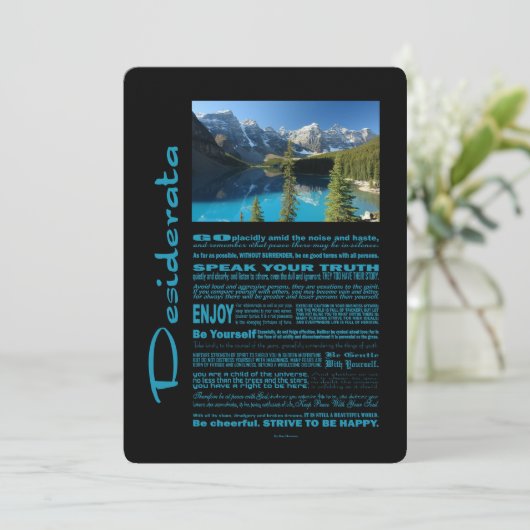 Desiderata Poem Moraine Lake (Standing Front)
