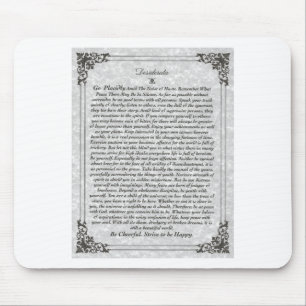 DESIDERATA Poem Mouse Pad