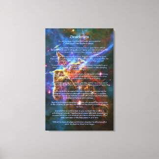 Desiderata Poem, Mystic Mountains - Carina Nebula Canvas Print