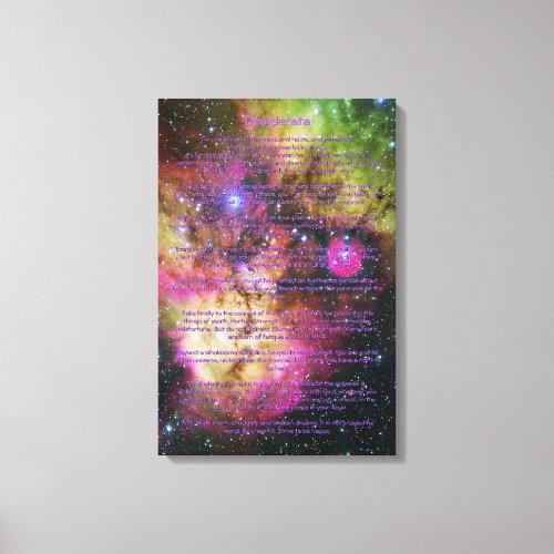 Desiderata Poem NGC 2467 Constellation Puppis Canvas Print