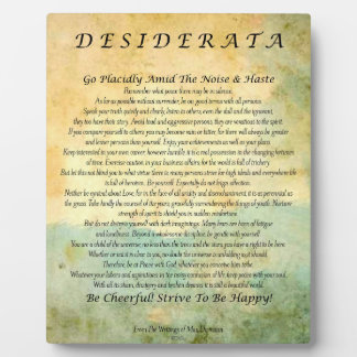 Desiderata Poem on Watercolor Forest Plaque