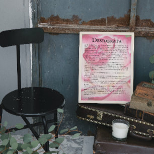 Desiderata Poem Pink and White Rose Poster