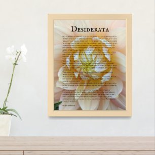 Desiderata Poem Pink and Yellow Rose Framed Art