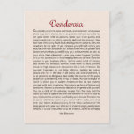 Desiderata Poem Postcard Mini Art