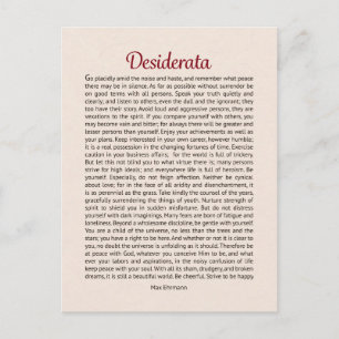 Desiderata Poem Postcard Mini Art