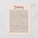 Desiderata Poem Postcard Mini Art