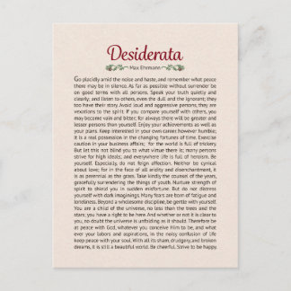 Desiderata Poem Postcard Mini Art