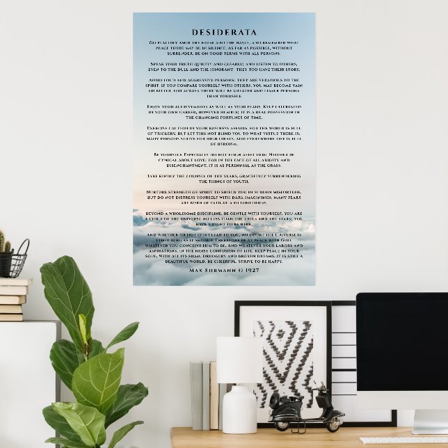 Desiderata Poem Poster Above the Cloud (Home Office)