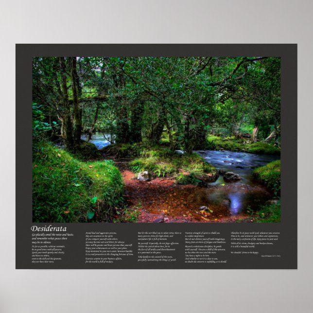 Desiderata Poem - Quietly Flows The River Poster (Front)
