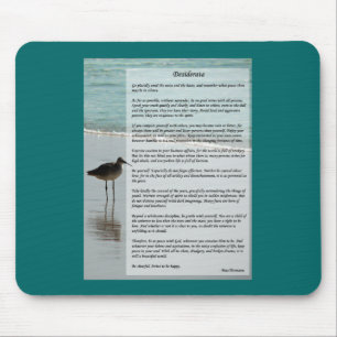 Desiderata Poem - Seagull on the Beach Scene Mouse Pad