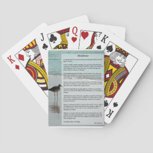 Desiderata Poem - Seagull on the Beach Scene Poker Cards