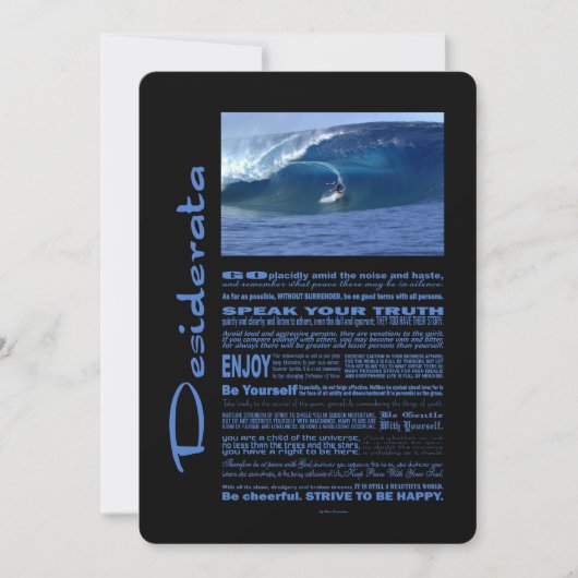 Desiderata Poem Surfing In Hawaii (Front)
