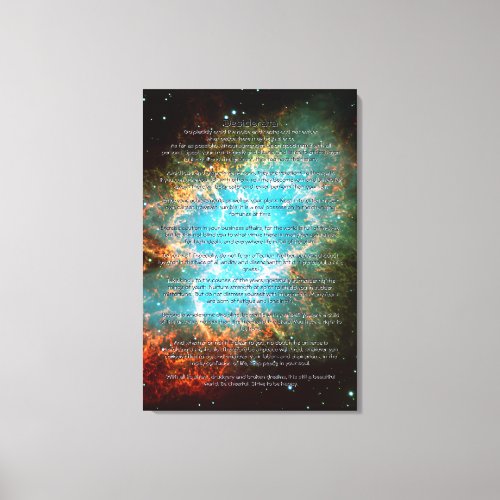 Desiderata Poem _ The Crab Nebula in Taurus Canvas Print