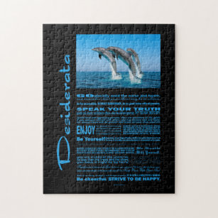 Desiderata Poem Up Up Up Dolphins Jigsaw Puzzle